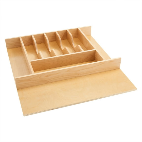 Rev-A-Shelf 4WCT-3 Wood Cutlery 9 Compartment Tray Cabinet Insert, Maple