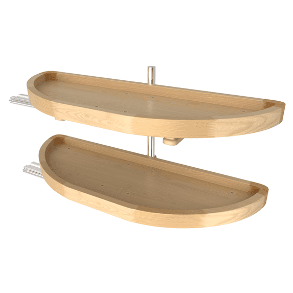 Rev-A-Shelf 4WLS882-32-570 32in Wooden Cabinet 2-Shelf Half Moon Lazy Susan