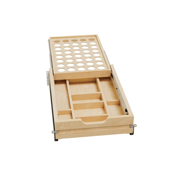 Rev-A-Shelf 4WTCD 15 In Tiered KCUP Drawer Organizer with Soft-Close Slides
