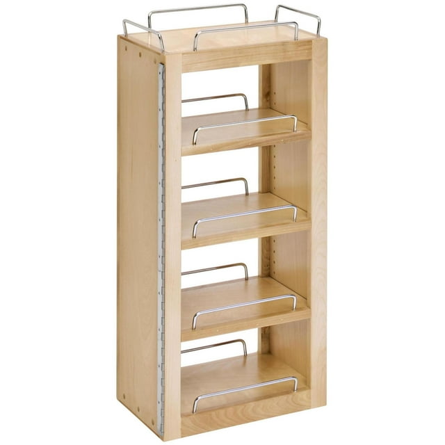 Rev-A-Shelf 4Wbsp18-25 Wood Classics 12" Wood Base Cabinet Swing Out Pantry Organizer -