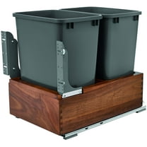 Rev-A-Shelf 4Wc-18Dm2-Sc Wood Classics 15"W Walnut Bottom Mount Pull Out Double35 Qt /