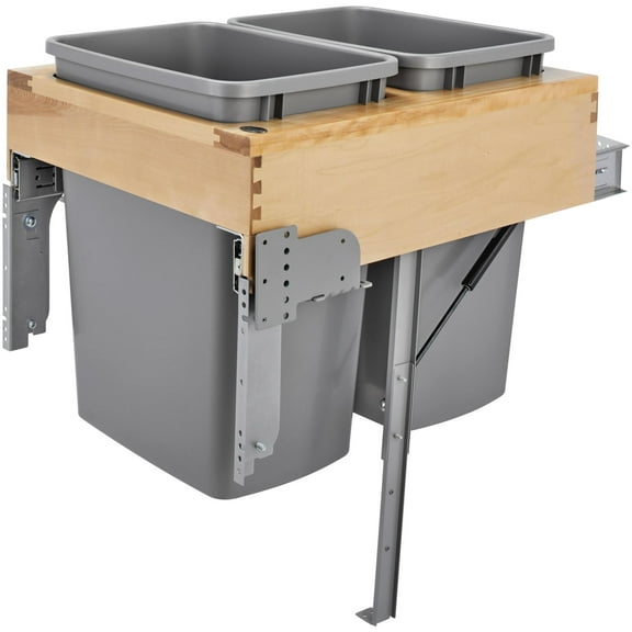 Rev-A-Shelf 4Wctm-Rm-2135Dm-2 Wood Classics 18-1/2"W Top Mount Pull Out Double 35 Qt /