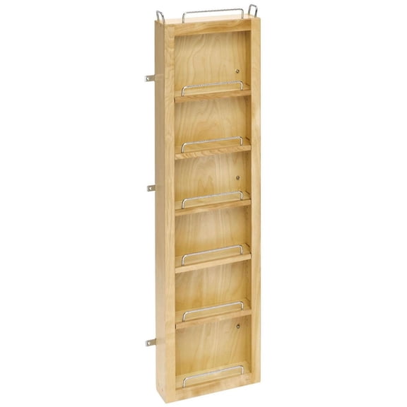 Rev-A-Shelf 4WDP18-45 Wood Classics 12"W Maple 6 Shelf Base Cabinet Door Mount Organizer -