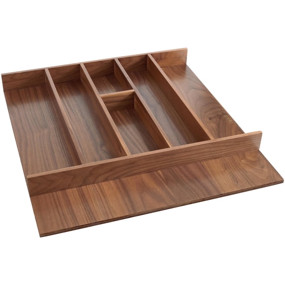 rev-a-shelf short walnut cabinet 2'' h x 21'' w x 22'' d drawer organizer