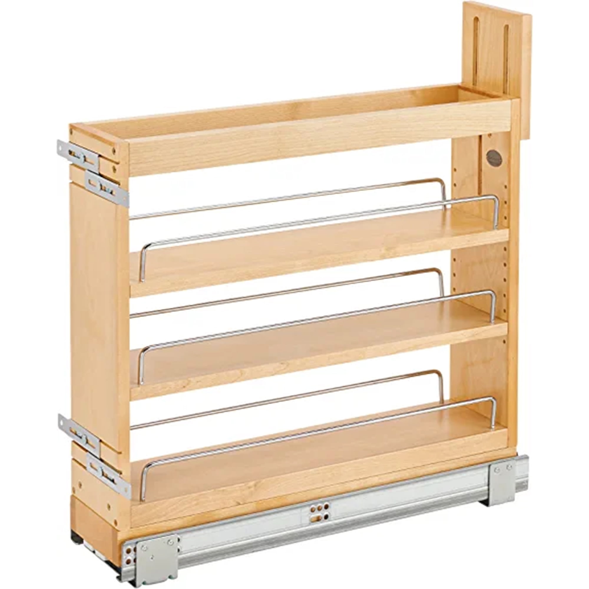 Maple Wood 5-Inch Pullout Soft-Close Cabinet Organizer