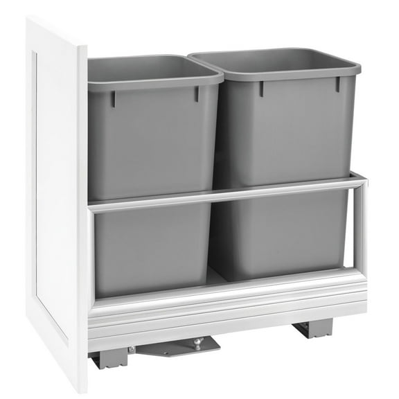 Rev-A-Shelf 5149-1527DM-217 Dual 27 Quart Pullout Waste Can w/ Rev-A-Motion