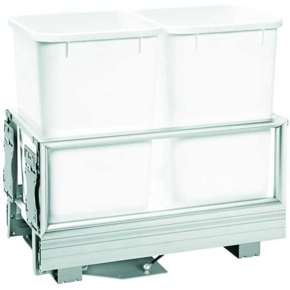 Rev-A-Shelf 5149-1527Dm-2 Contemporary 12-1/4"W Aluminum Double 27 Qt / 6.75 Gallon Pull
