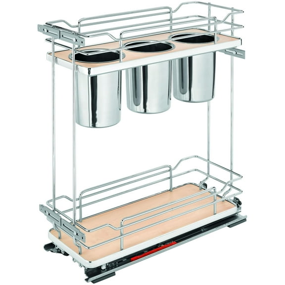 Rev-A-Shelf 5322Ut-Bcsc-6 Contemporary 7-1/4"W Soft Close Two Tier Pull Out Base Cabinet