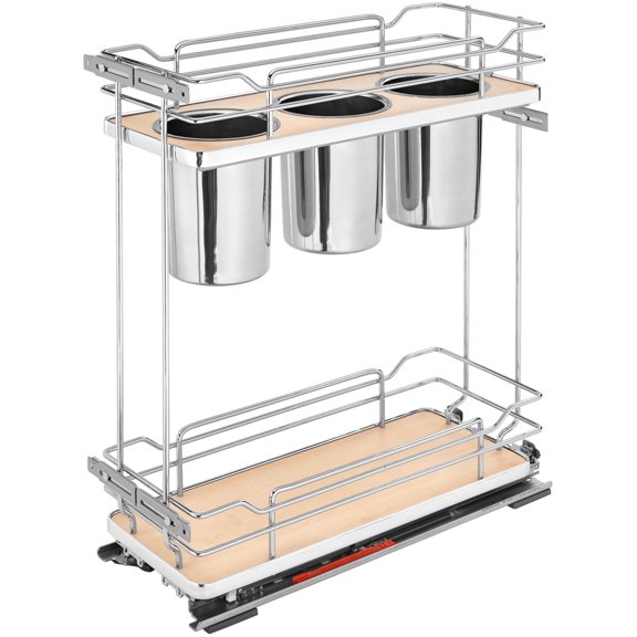 Rev-A-Shelf 5322UT-BCSC-8-MP Contemporary 8-3/4"W Two Tier Pull Out Cabinet Utensil