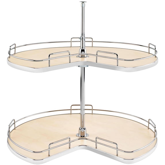 Rev-A-Shelf 53472-32MP-1 Contemporary Double 2 Tier 32" Kidney Shaped Lazy Susan - Maple