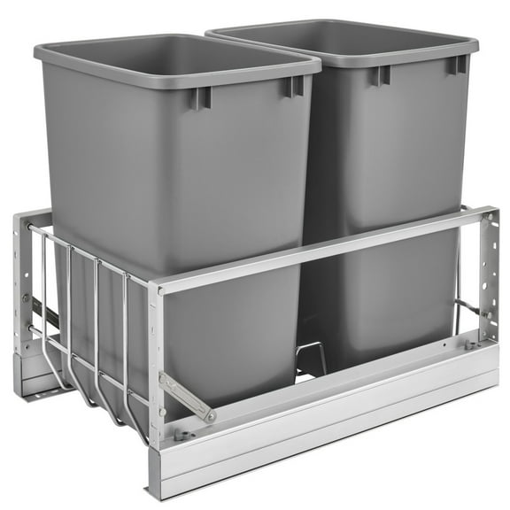 Rev-A-Shelf 5349-18DM-217 Double 35 Quart Pullout Cabinet Waste Container
