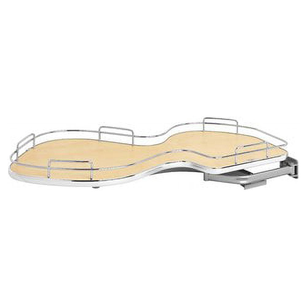 Maple and Gray Single-Tier Blind Corner Organizer