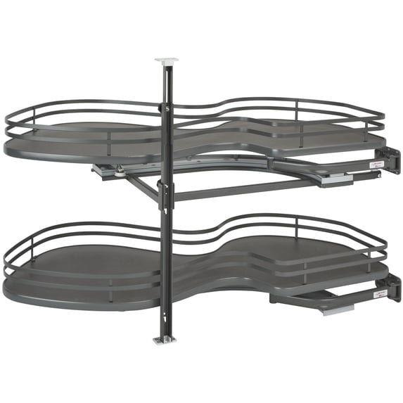 Rev-A-Shelf 5372-18-FOG-R Contemporary 37-5/8"W Cloud Two Tier Lazy Susan Style Blind