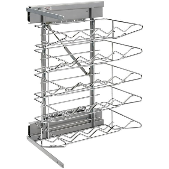 Rev-A-Shelf 5375-40Wr-1 Modern 14"W Steel Frame Slide Out Pull Out Base Cabinet 20 Bottle