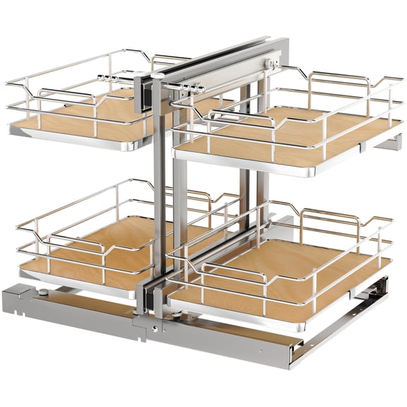 Rev-A-Shelf 53PSPE-15SC-MP Modern 26-1/2" Wide Blind Corner Cabinet Organizer - Maple