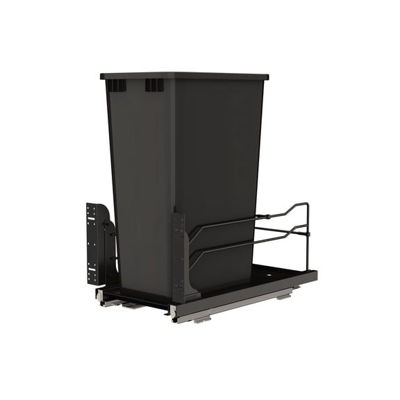 Rev-A-Shelf 53WC-1550SCDM-118 50 Qt Pullout Waste Container Trashcan, Black
