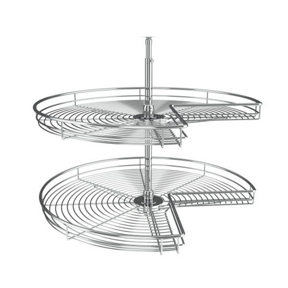Rev-A-Shelf 5472-32 32 in steel wire 2 kidney shelf cabinet lazy susan, White
