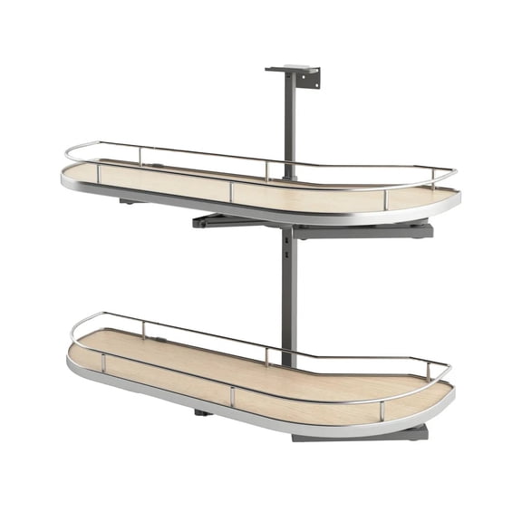 Rev-A-Shelf 587-15-LMP Modern 35-1/2"W Soft Close Pivot Swing / Pull Out Two Tier Solid