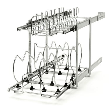 Rev-A-Shelf 5CW2-1222-CR 12 Inch 2 Tier Cookware Cabinet Organizer, Chrome