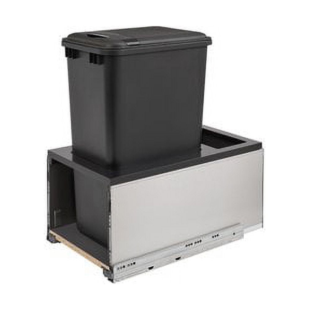 Black Stainless Steel Pull-Out Waste Container with Soft Close
