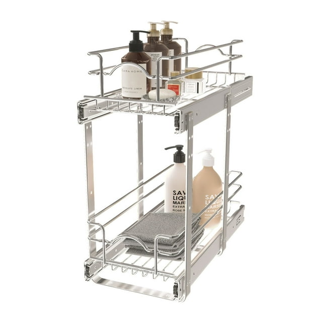 Rev-A-Shelf 5WB2-0918CR-1 9x18in 2-Tier Wire Pullout Cabinet Drawer Basket