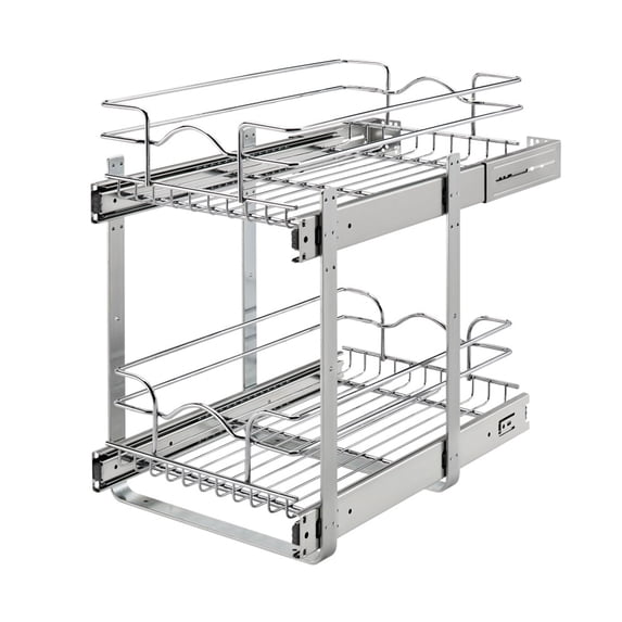 Rev-A-Shelf 5WB2-1218CR-1 12 x 18 In, 2-Tier Cabinet Pullout Basket, Chrome