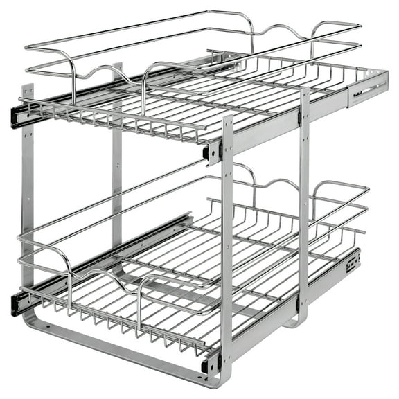 Rev-A-Shelf 5WB2-1522CR-1 15" x 22" 2-Tier Cabinet Pullout Baskets, Chrome