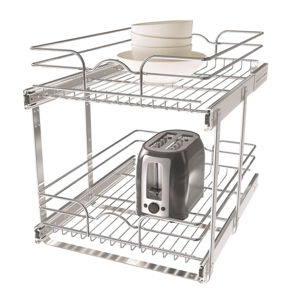 Rev-A-Shelf 5WB2-1822CR-1 18x22in 2-Tier Wire Pullout Cabinet Drawer Basket