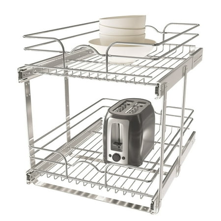 Rev-A-Shelf - Two-Tier Kitchen Storage Wire Basket - Chrome
