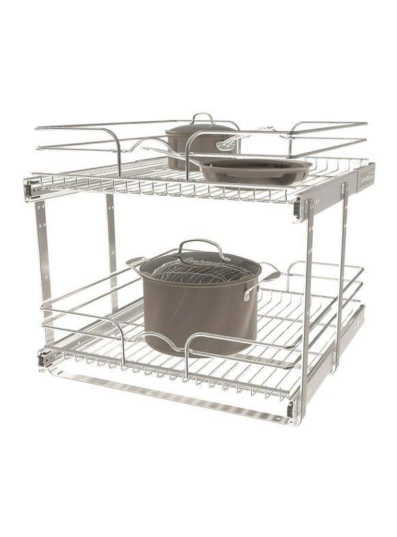 Rev-A-Shelf 5WB2-2122CR-1 21x22in 2-Tier Wire Pullout Cabinet Drawer Basket