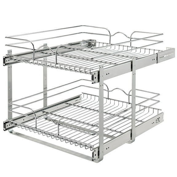 Rev-A-Shelf 5WB2-2122CR-1 21x22in 2-Tier Wire Pullout Cabinet Drawer Basket