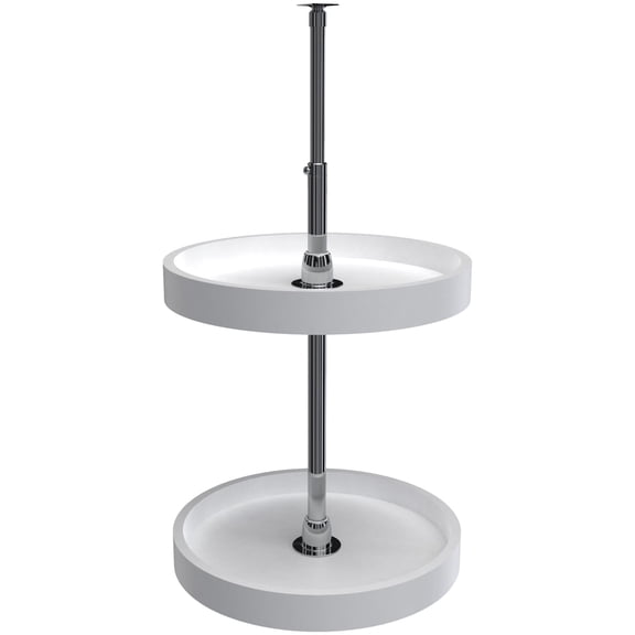 Rev-A-Shelf 6072-16-52 Ras Polymer 16" Full Circle 2 Shelf Lazy Susan Set - White