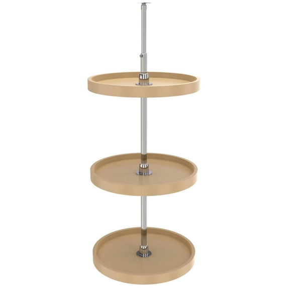Rev-A-Shelf 6073-18-15-536 Classic 3 Tier 18" Full Circle Lazy Susan - Almond