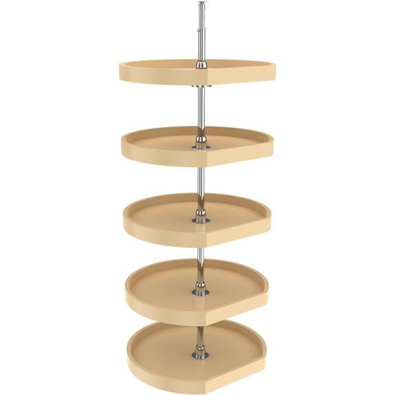 Rev-A-Shelf 6265-22-15-52 Classic Plastic 5 Tier 22" D Shaped Flat Side Lazy Susan -