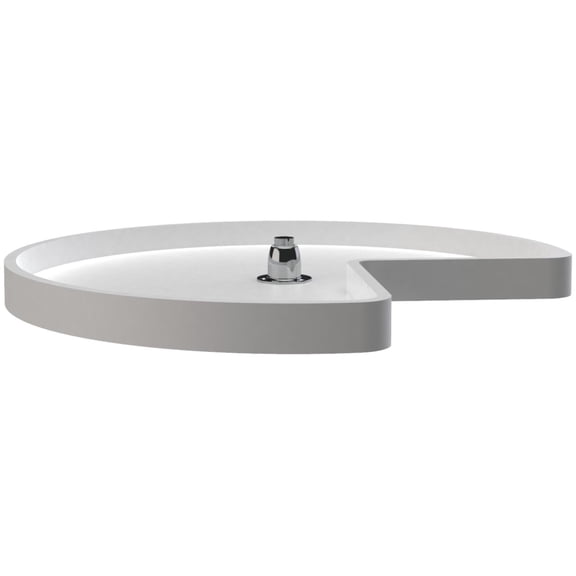 Rev-A-Shelf 6421-28-11-52 Classic 28" Polymer Kidney 1-Shelf Lazy Susan - White
