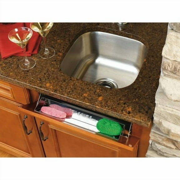 Rev-A-Shelf 6541-10-52 Sink Classics 10"W Stainless Steel Slim Tip Out Sink Sponge Tray -