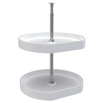 Rev-A-Shelf 7012-20-11-52 20 Inch D Shape Lazy Susan w/ 2 Shelves, White