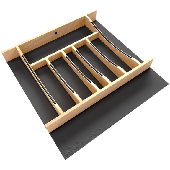 Rev-A-Shelf Craftsman Solid Maple Cutlery Drawer Insert, 9 Compartments, 19-1/4" x 19-1/2"