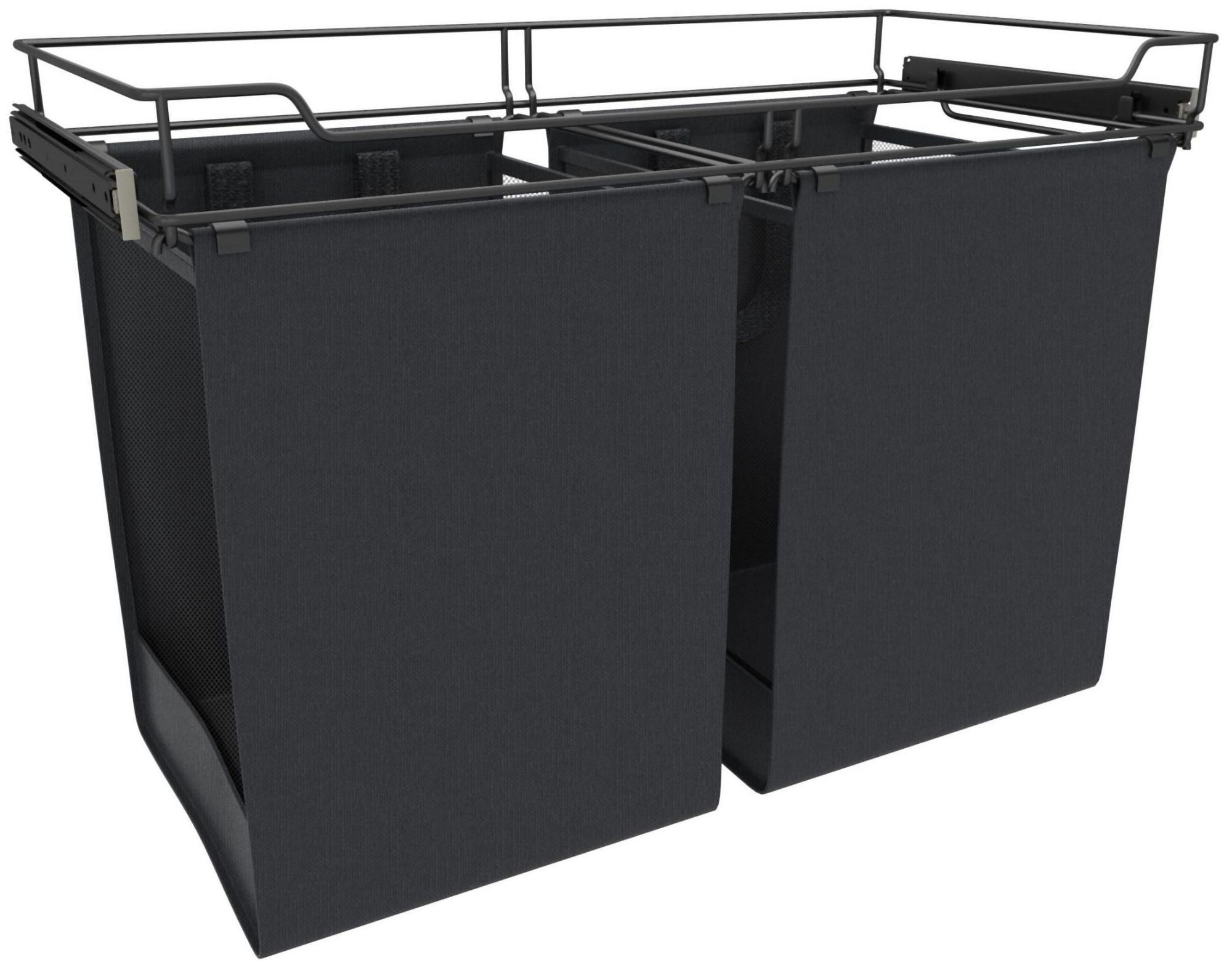 Black Canvas Pull-Out Hamper with Metal Frame for Closet Systems