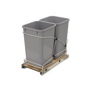 Rev-A-Shelf Double 27 Qt Pull Out Trash Containers, Gray, 54WC-1527SC-17-1