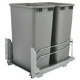 thumbnail image 1 of Rev-A-Shelf Double 50 Qt Pullout Soft-Close Steel Kitchen Garbage Cans, 1 of 12