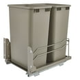thumbnail image 1 of Rev-A-Shelf Double 50 Qt Pullout Soft-Close Steel Kitchen Trash Cans, 1 of 10