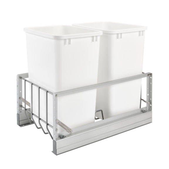 Rev-A-Shelf Double Pullout 35 Qt Trash Can with Soft-Close, 5349-18DM-2