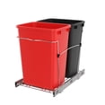 thumbnail image 1 of Rev-A-Shelf Double Pullout Trash Can 35 qt. for Kitchen, Red, RV-18KD-1618C-S, 1 of 11