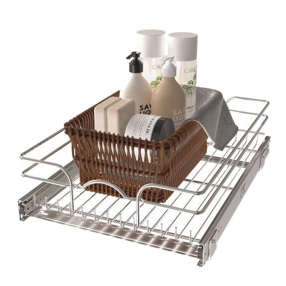 Rev-A-Shelf Pullout Basket Organizer for Kitchen or Vanity Cabinets, 15 x 20 In, 5WB1-1520CR-1