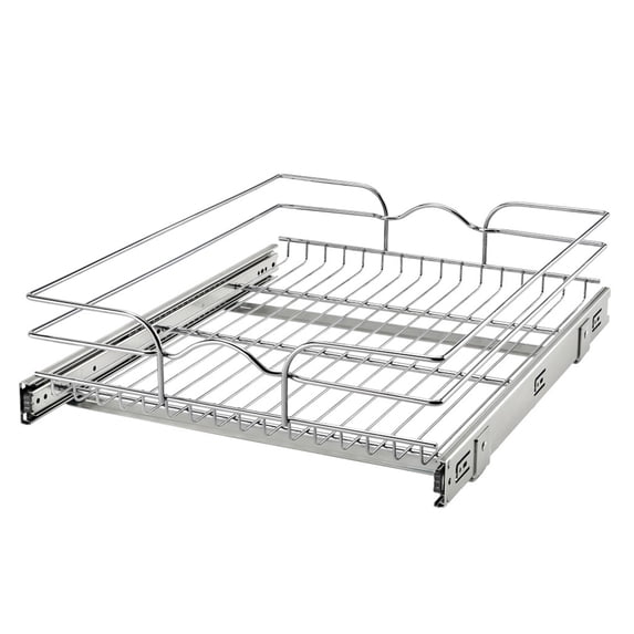 Rev-A-Shelf Pullout Single Basket Organizer for Kitchen Cabinets, 18 x 22 In