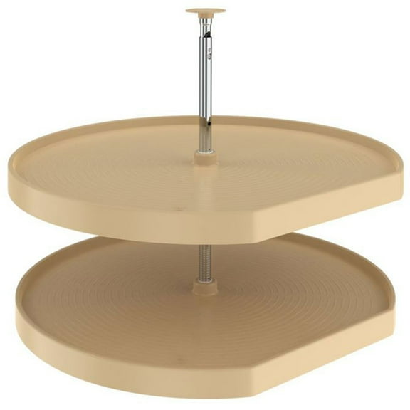 Rev-A-Shelf LD-2262-32-15-1 32" D Shape 2 Tiered Polymer Lazy Susan, Almond