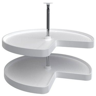 Rev-A-Shelf LD-2472-32-11-1 32" Polymer Kidney Shape 2-Shelf Lazy Susan, White