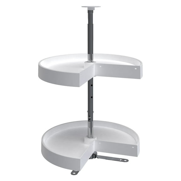 Rev-A-Shelf LD-2942-18-11-1 18" Polymer Pie-Cut 2-Shelf Lazy Susan, White
