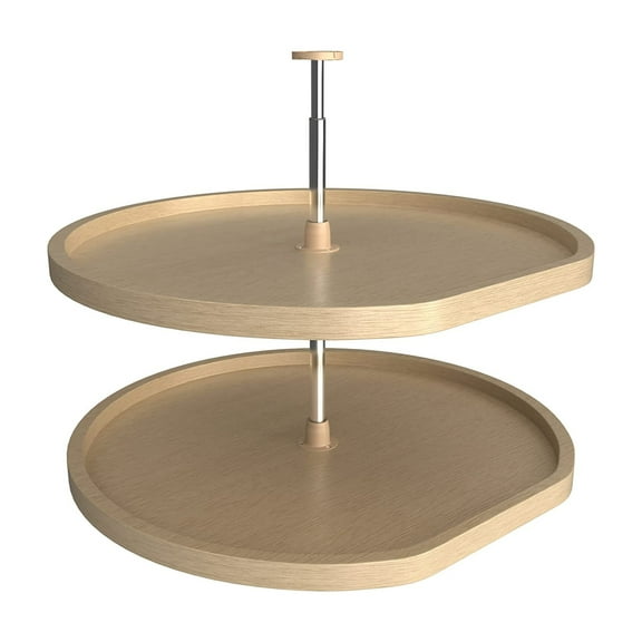 Rev-A-Shelf LD-4BW-262-32-1 32" D Shaped 2 Shelf Cabinet Lazy Susan, Maple
